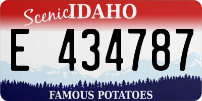 ID license plate E434787