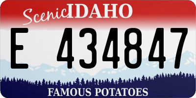 ID license plate E434847