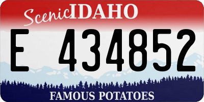 ID license plate E434852