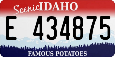 ID license plate E434875