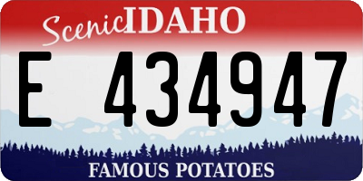 ID license plate E434947