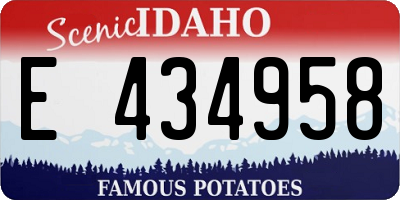 ID license plate E434958