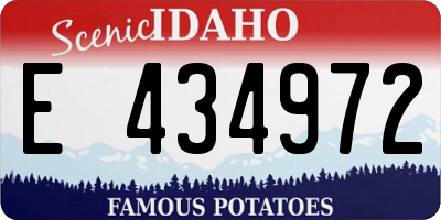 ID license plate E434972