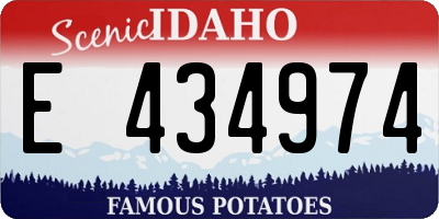 ID license plate E434974