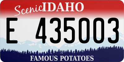 ID license plate E435003