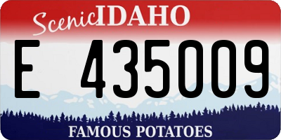 ID license plate E435009