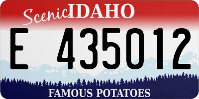 ID license plate E435012