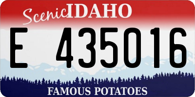 ID license plate E435016