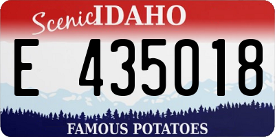 ID license plate E435018