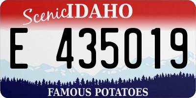 ID license plate E435019