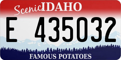ID license plate E435032