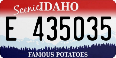 ID license plate E435035