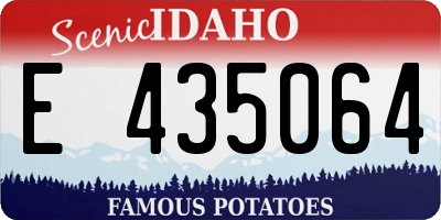 ID license plate E435064