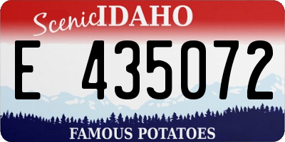 ID license plate E435072
