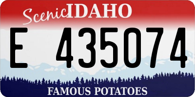 ID license plate E435074