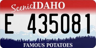 ID license plate E435081