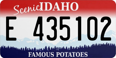 ID license plate E435102