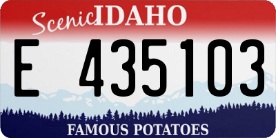 ID license plate E435103