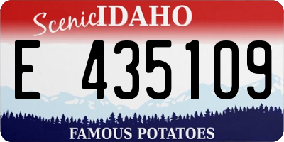 ID license plate E435109