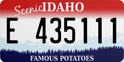 ID license plate E435111