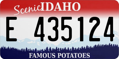 ID license plate E435124