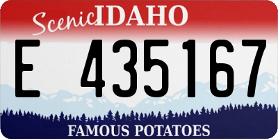 ID license plate E435167