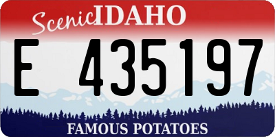 ID license plate E435197
