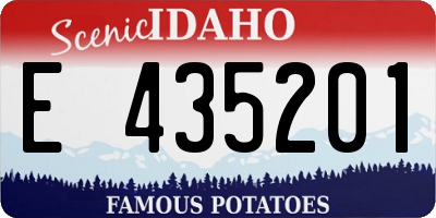 ID license plate E435201