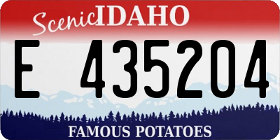 ID license plate E435204