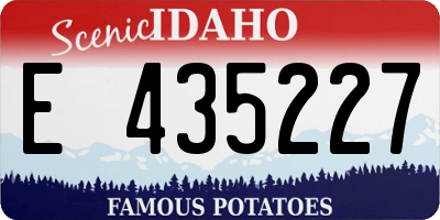 ID license plate E435227