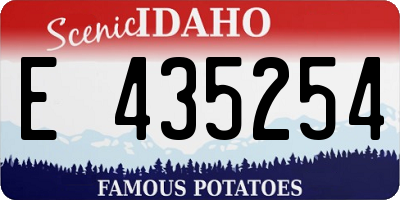 ID license plate E435254