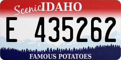 ID license plate E435262
