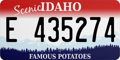 ID license plate E435274