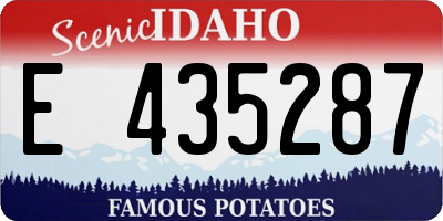 ID license plate E435287