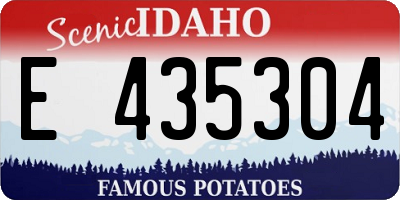 ID license plate E435304