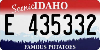 ID license plate E435332