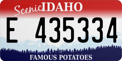 ID license plate E435334