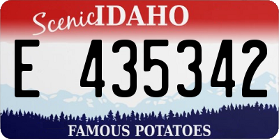 ID license plate E435342