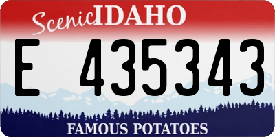 ID license plate E435343
