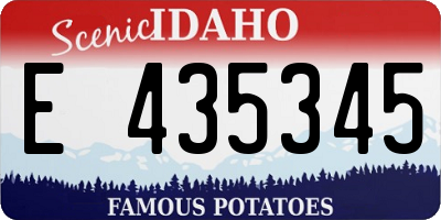 ID license plate E435345
