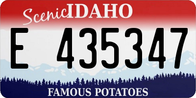 ID license plate E435347