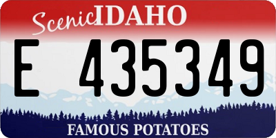 ID license plate E435349
