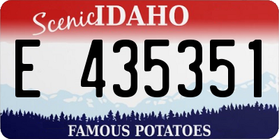 ID license plate E435351