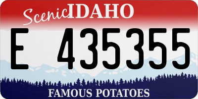 ID license plate E435355