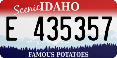 ID license plate E435357