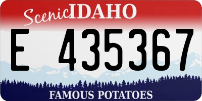 ID license plate E435367