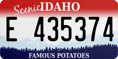 ID license plate E435374