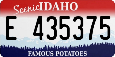 ID license plate E435375