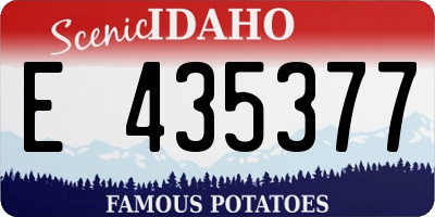 ID license plate E435377