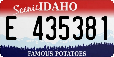 ID license plate E435381